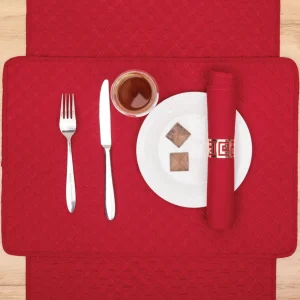 Abbott Scarlet Quilted Table Linens