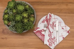 Arcadia Crimson Table Linens