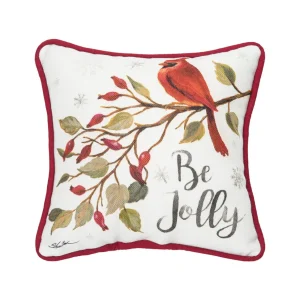 Be Jolly Cardinal Pillow