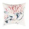 Blue and Coral Turtle Indoor Outdoor Pillow