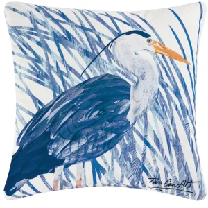 Blue Heron Decorative Pillow