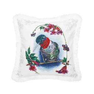 Botanical Hummingbird Pillow