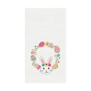 Bunny Egg Wreath Kitchen Towel