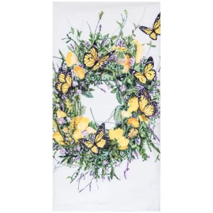 Butterfly Wreath Kitchen Towel