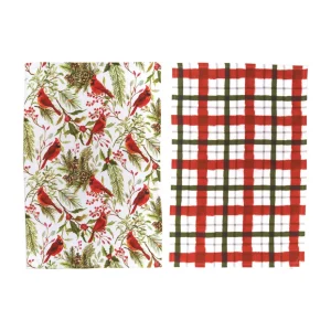 Cardinal Greenery & Plaid Towel Set