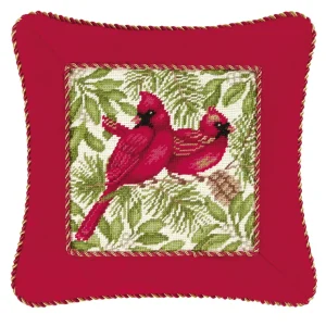Cardinal Needlepoint Pillow