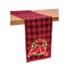 Cardinal Plaid Wreath Table Runner