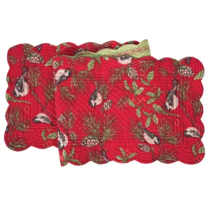 Chickadee Red Table Linens