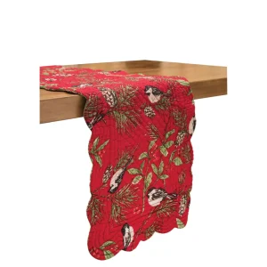 Chickadee Red Table Linens