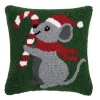 Christmas Mouse Hooked Pillow
