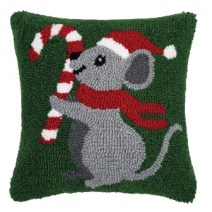 Christmas Mouse Hooked Pillow