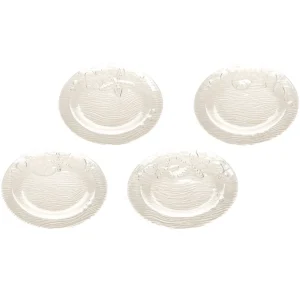 Clear Coastal Dinner Plate Set
