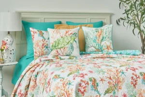 Colorful Seahorse Decorative Pillow