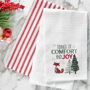 Comfort & Joy Fox Waffle Weave Towel