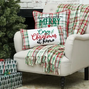 Cozy Christmas Plaid Pillow