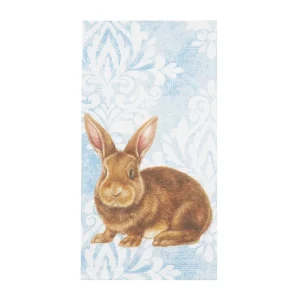 Damask Blue Bunny Printed Towel