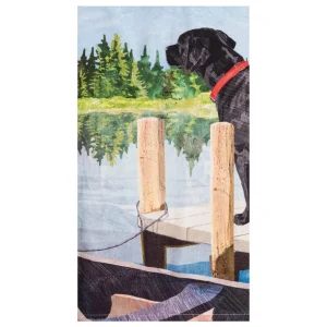 Dog Lake Pier Kitchen Towel