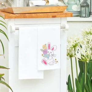 Easter Bunny Egg Hunt Kitchen Towel
