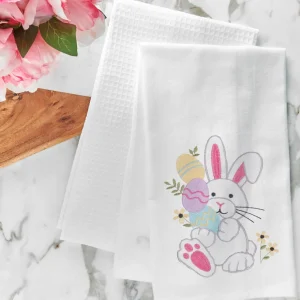Easter Bunny Egg Hunt Kitchen Towel
