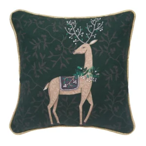 Emerald Reindeer Pillow