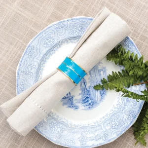 Enamel Azure Napkin Ring Set of 6