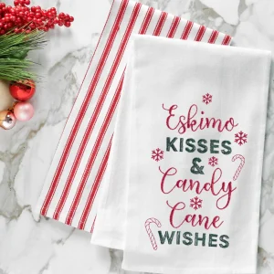 Eskimo Kisses & Candy Cane Wishes Flour Sack Towel