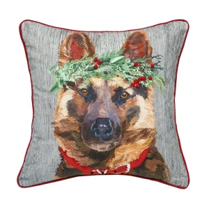 German Shepard Flower Pillow