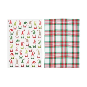 Gnome Plaid Kitchen Towel, Set of 2
