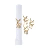 Gold Deer Napkin Ring Set