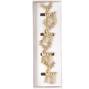 Gold Deer Napkin Ring Set