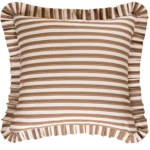 Green & Tan Stripes Euro Sham
