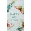 Happy and Free Butterfly Flour Sack Kitchen Towel