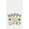 Happy Go Lucky Waffle Weave Kitchen Towel