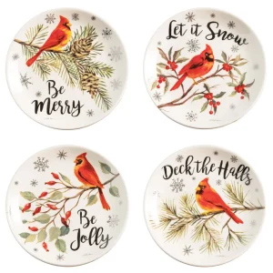 Holiday Cardinal Dessert Plates