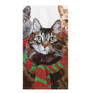 Holiday Cat Trio Kitchen Towel