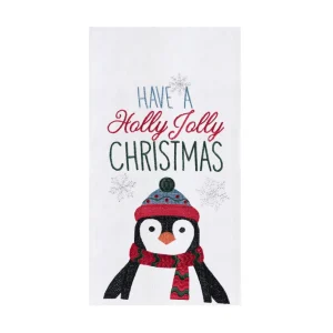 Holly Jolly Penguin Flour Sack Towel