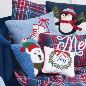 Ice Skates Hooked Pillow
