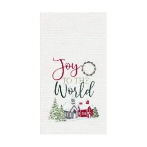 Joy To The World Waffle Weave Towel