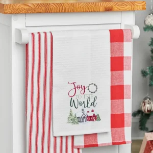 Joy To The World Waffle Weave Towel
