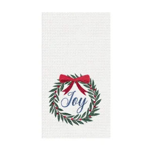 Joy Wreath Waffle Weave Towel
