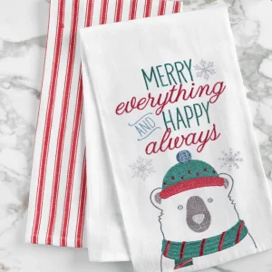 Merry Everything Polar Bear Flour Sack Towel
