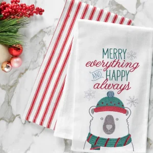 Merry Everything Polar Bear Flour Sack Towel