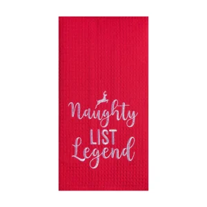 Naughty List Legend Waffle Weave Towel