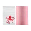 Octopus Stripe Kitchen Towel, Set of 2