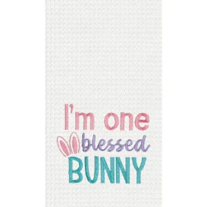 One Blessed Bunny Waffle Weave Towel