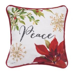 Peace Poinsettia Pillow