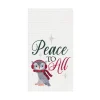 Peace To All Owl Waffle Weave Towel