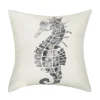 Pebble Seahorse Indoor Outdoor Pillow