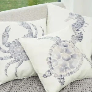 Pebble Seahorse Indoor Outdoor Pillow