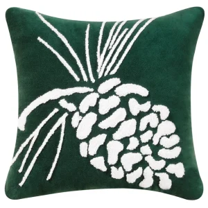 Pinecone on Green Decorative Pillow